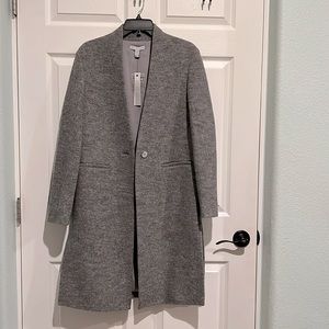Dylan Grey Virgin Wool Cardi Coat
